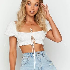 Beginning Boutique Crave You White Crop Top